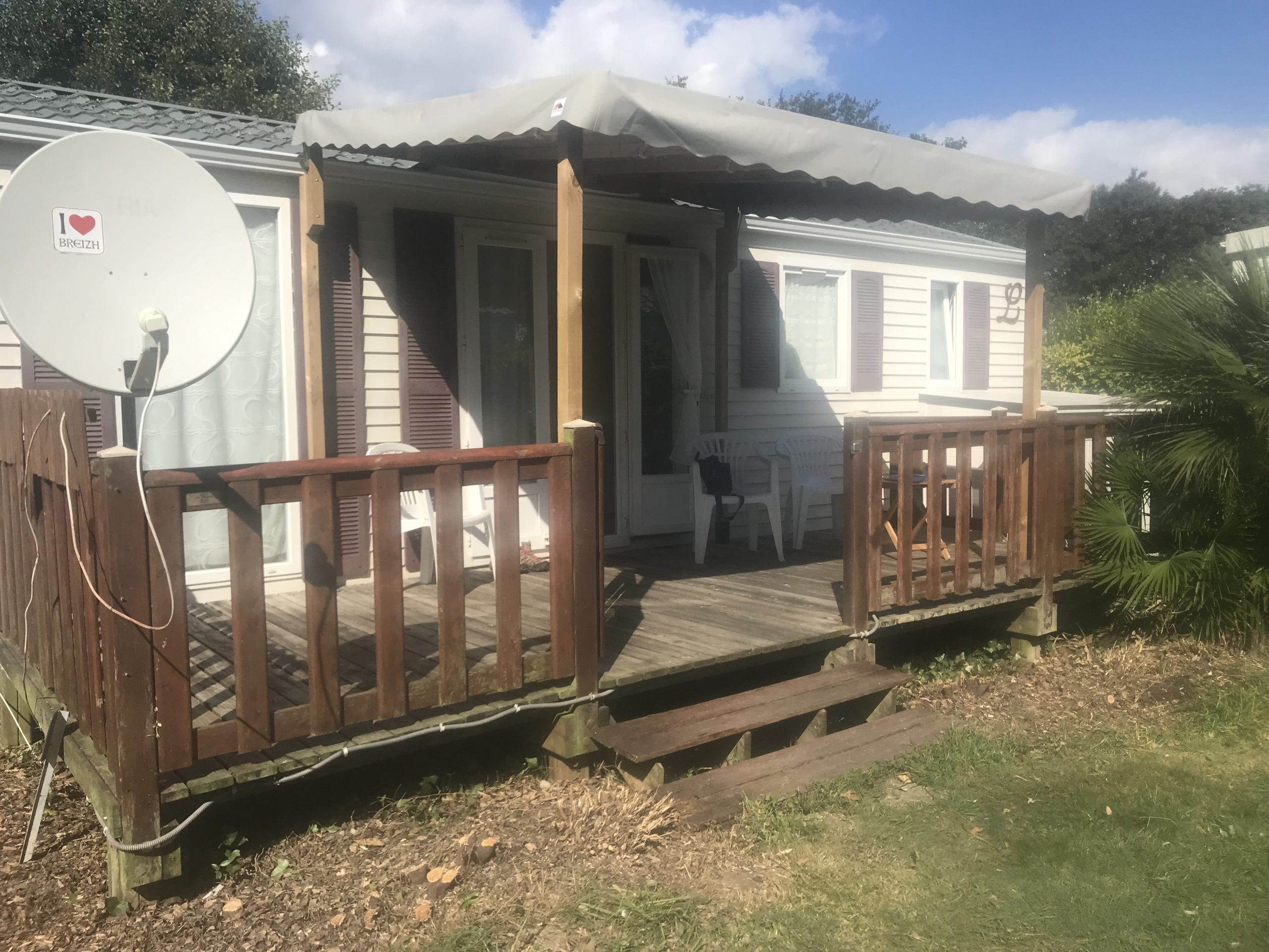 Vue de sa terrasse mobil home Louisiane Maldives Breizh Loisirs 29